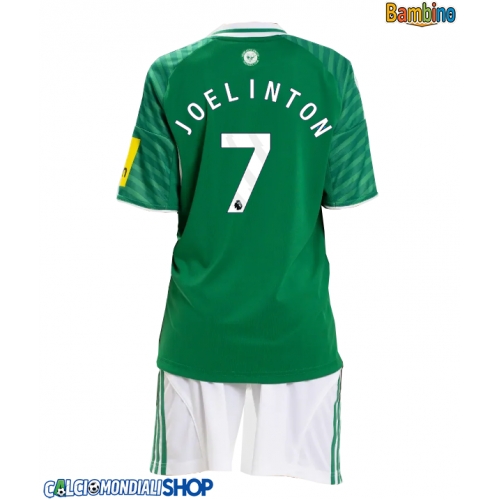 Maglie da calcio Newcastle United Joelinton #7 Seconda Maglia Bambino 2025-26 Manica Corta + Pantaloni corti)